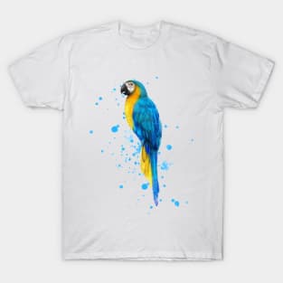 Watercolor Blue and Gold Macaw T-Shirt